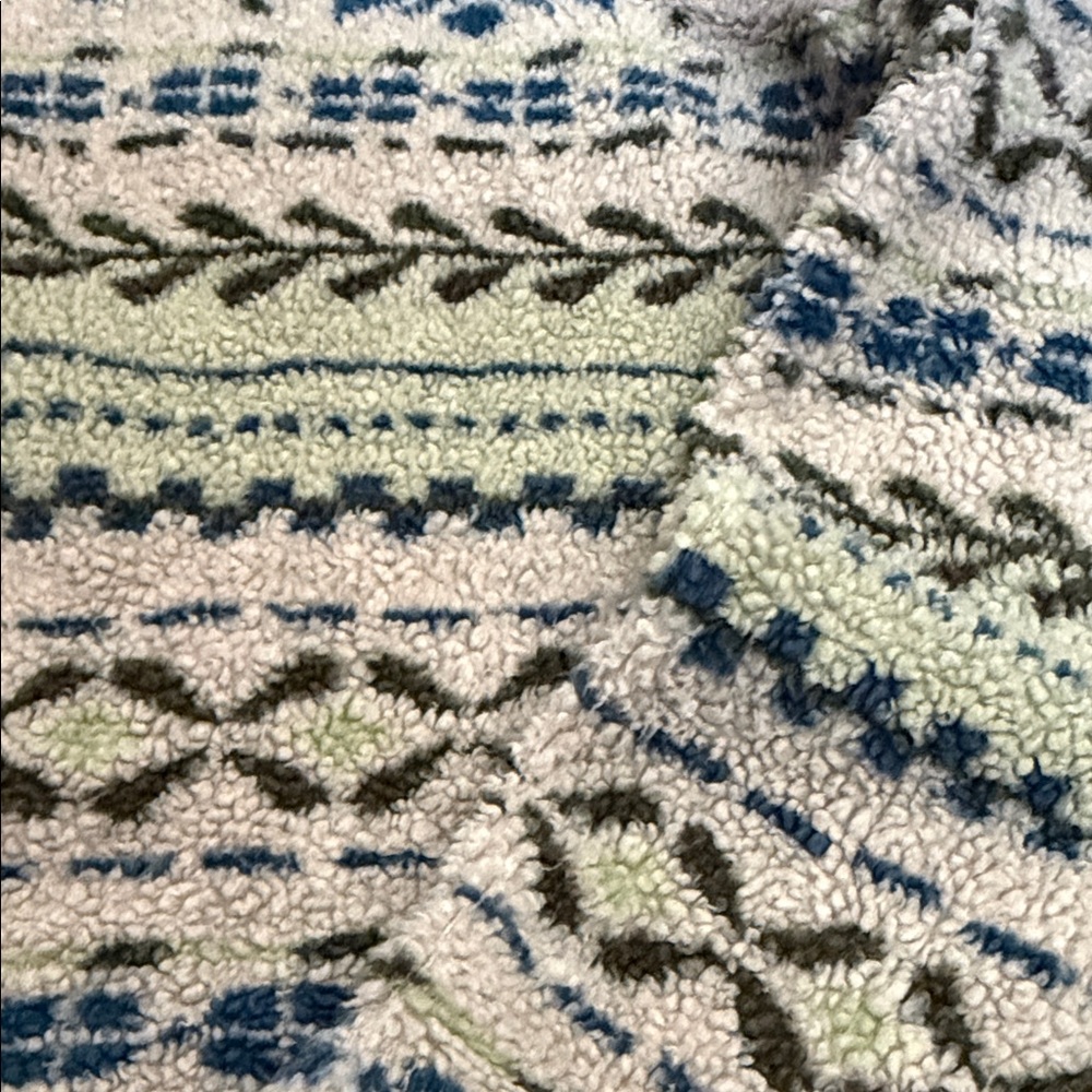 LL Bean Women’s Winter Patterned Sweater Warm - Blue and Green Large - Picture 3 of 4